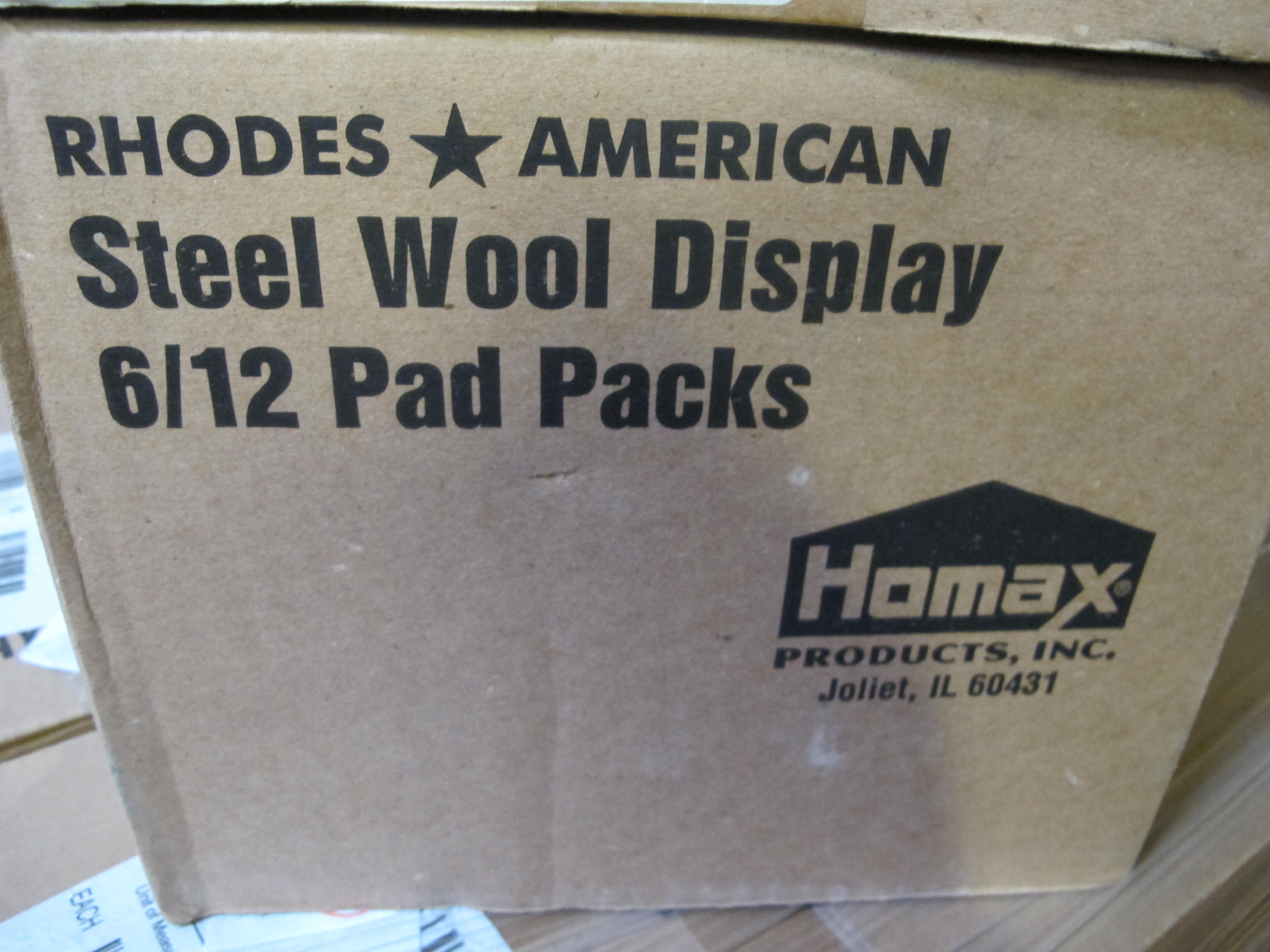 LOT TO INCLUDE LARGE QUANTITY OF STEEL WOOL: (255) 16 PAD PACKS STEEL WOOL, (383) 12 PAD PACKS OF STEEL WOOL. LOADING & HANDLING FEE $30-4094